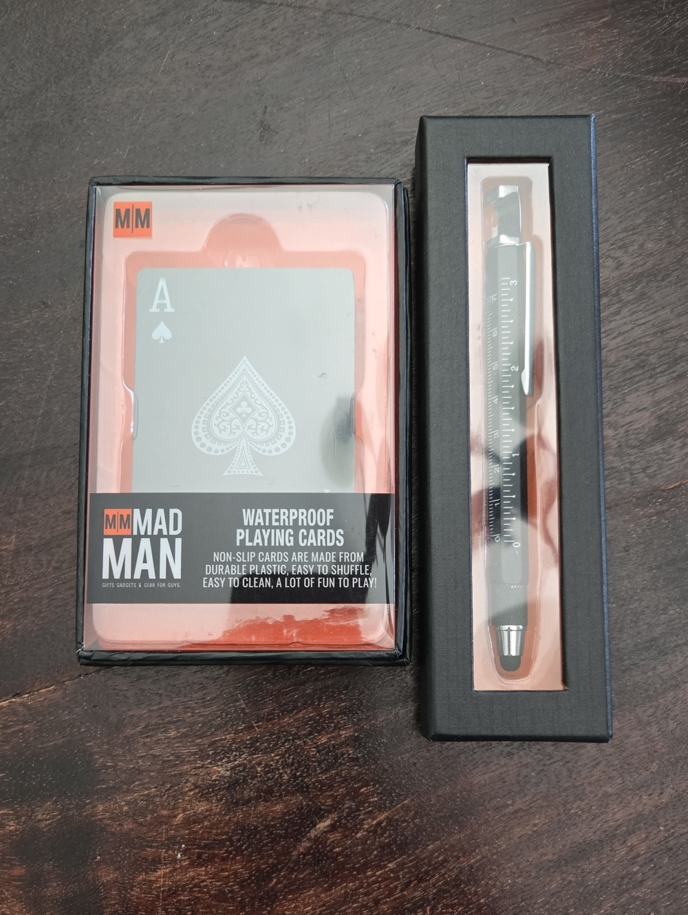 Waterproof Playing Cards & Black Multi-Tool Pen Set